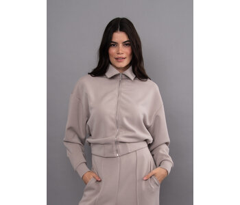 RD Style MAURITZ MODAL SOFT KNIT MOCK NECKZIP UP TOP