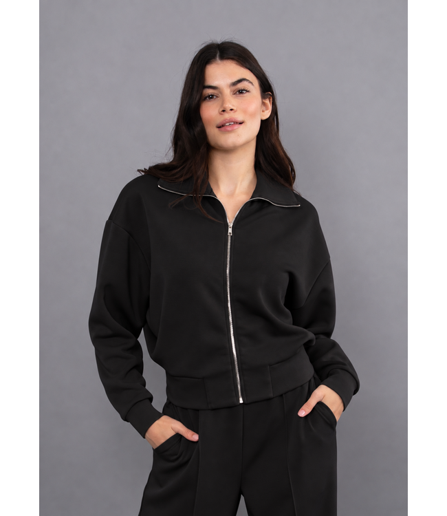 RD Style MAURITZ MODAL SOFT KNIT MOCK NECKZIP UP TOP