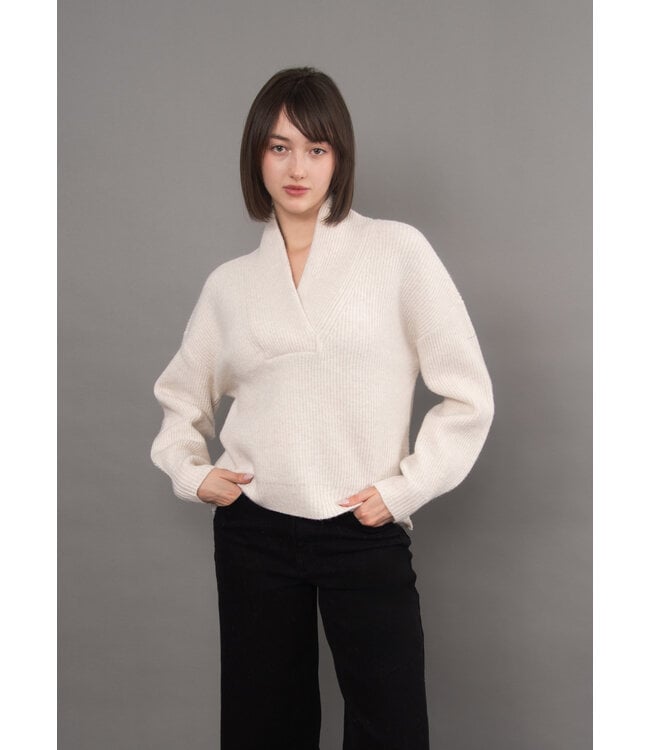 RD Style QUINLAN LONG SLEEVE SHAWL NECKPULL-OVER-SEA PEARL