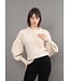 RD International RD Style TALLULA LONG SLEEVE PULLOVER WITHEMBROIDERY DETAIL-FLAX MELANGE