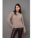 RD International RD Style DHEERA CABLE FRONT LONG SLEEVESWEATER-TAUPE MELANGE