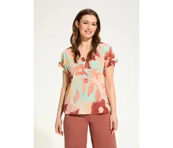 FDJ Crinkle Printed Top,Camo Floral