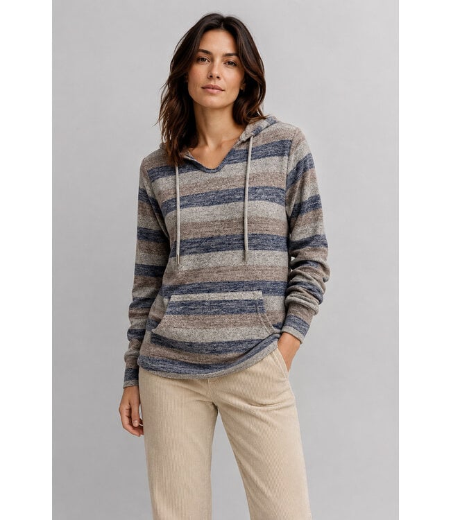 Point Zero Women's Striped Pullover Hoodie