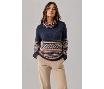 Point Zero Women's Fair Isle Cowl Neck Sweater