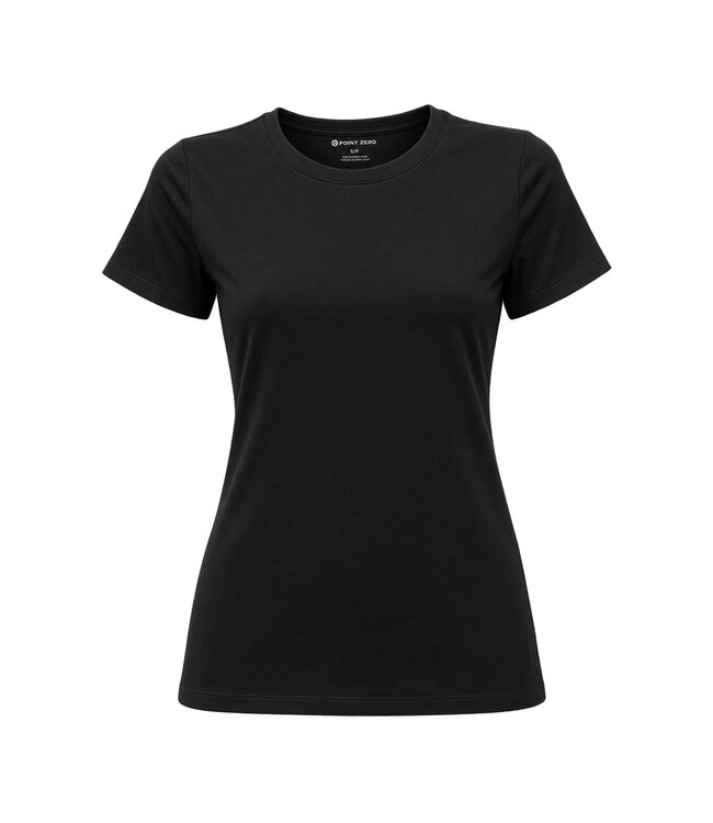 Point Zero Women's Classic Crew Neck T-Shirt – Black & White