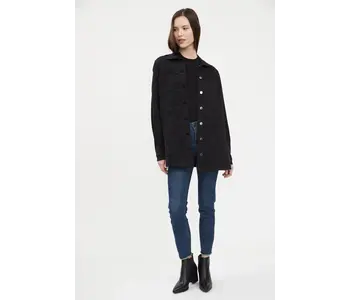 FDJ LONG DENIM JEAN JACKET BLACK