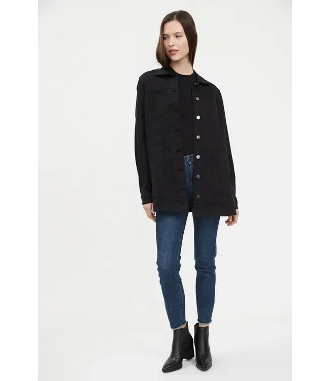 FDJ LONG DENIM JEAN JACKET BLACK