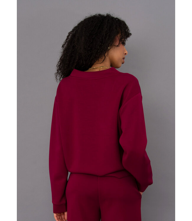 RD Style Signature Soft Knit V-Neck Pullover Cranberry