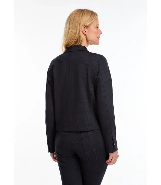 FDJ Cropped Blazer Navy Check