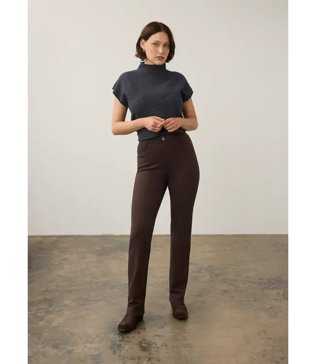 FDJ PETITE SUZANNE STRAIGHT LEG  BROWN