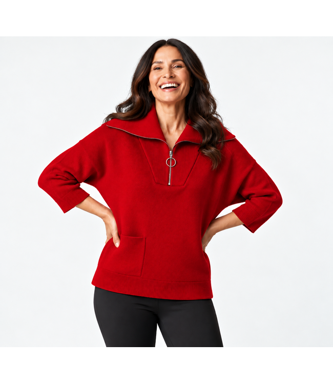 NU-LOOK Fashion Women's Quarter-Zip Sweate