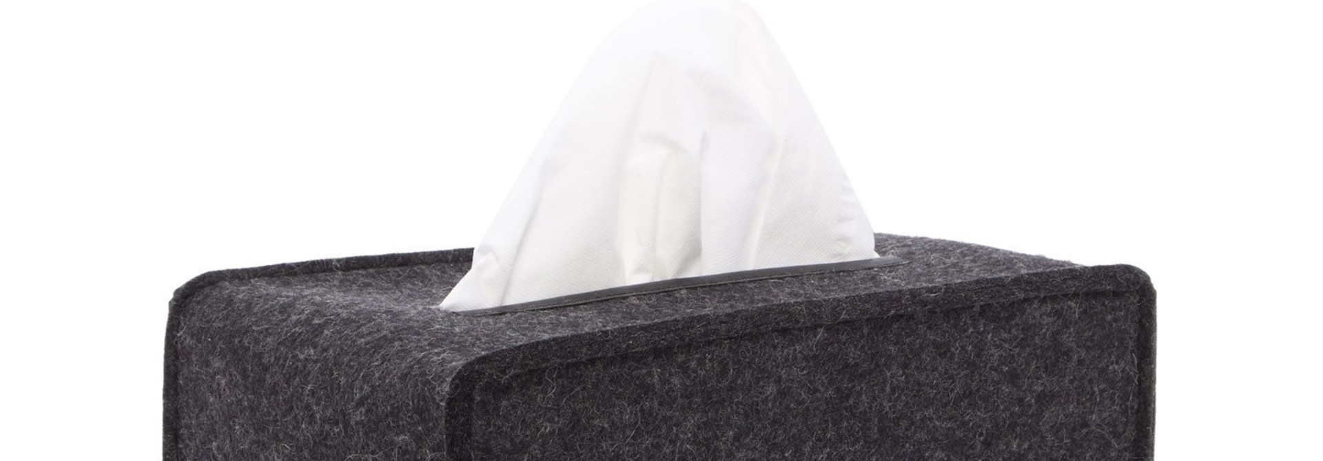 Felt Tissue Box Cover Large - Charcoal