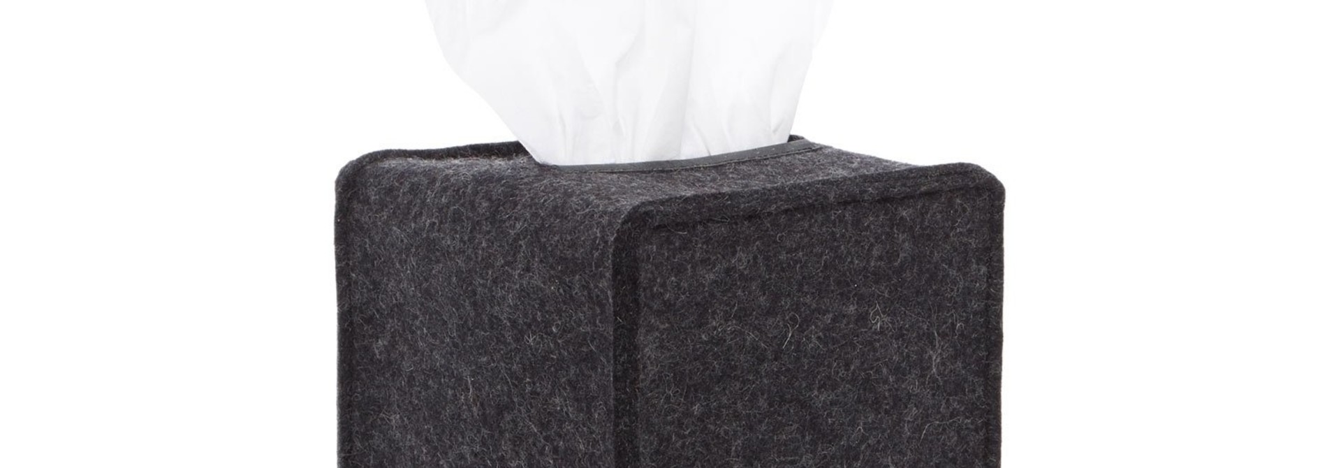 Felt Tissue Box Cover Small - Charcoal