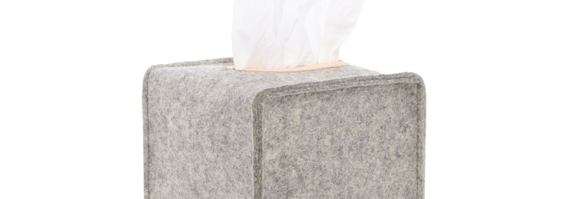 Felt Tissue Box Cover Small - Granite