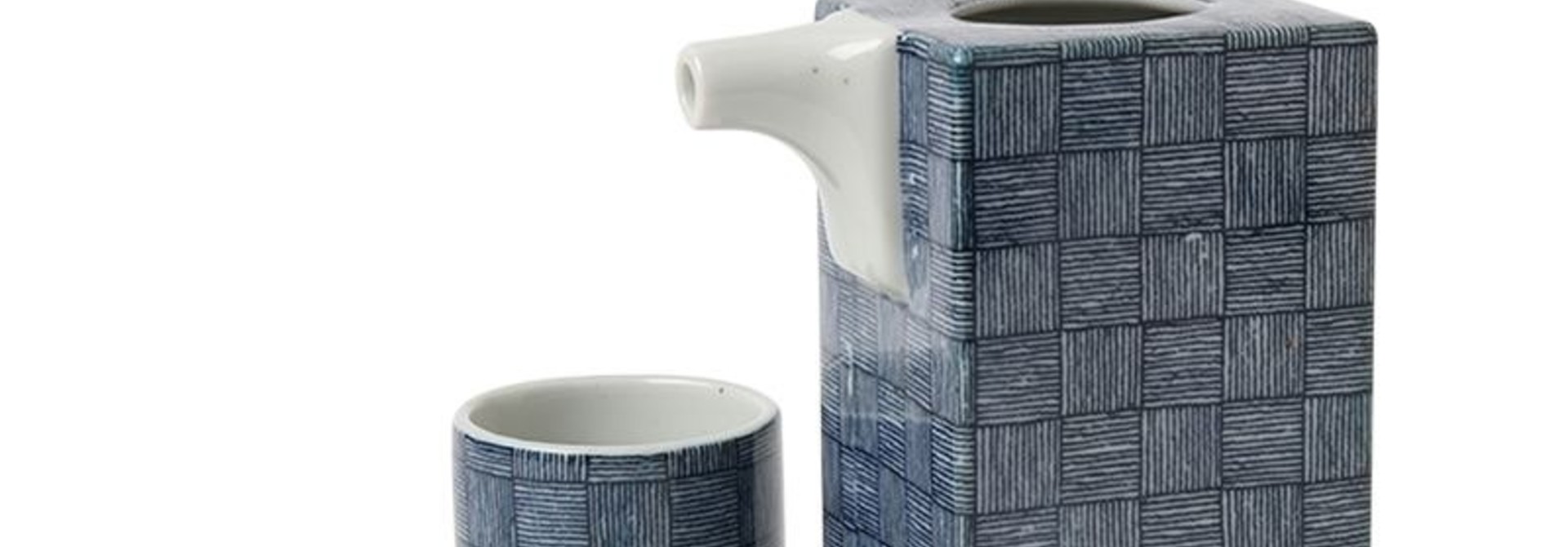Blue Basket Weave - Sake Set