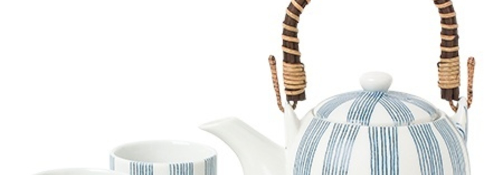 Obi Blue Stripe - Tea Set
