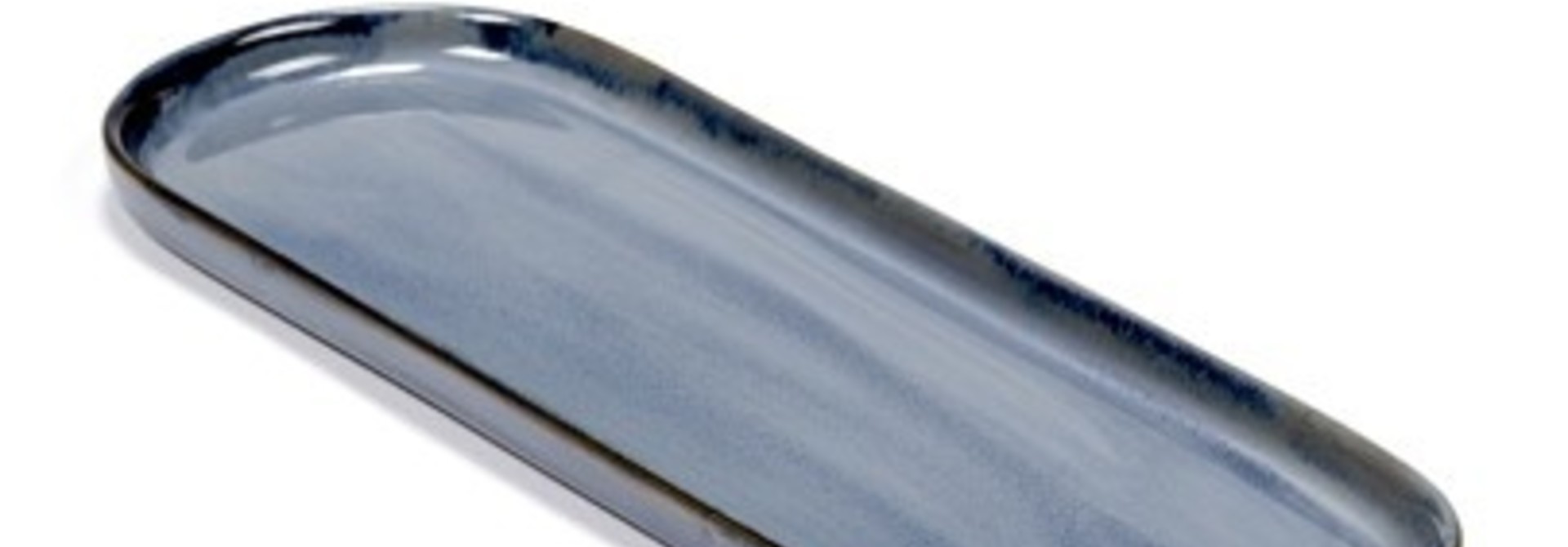 11" Ceramic Oval Plate - Blue