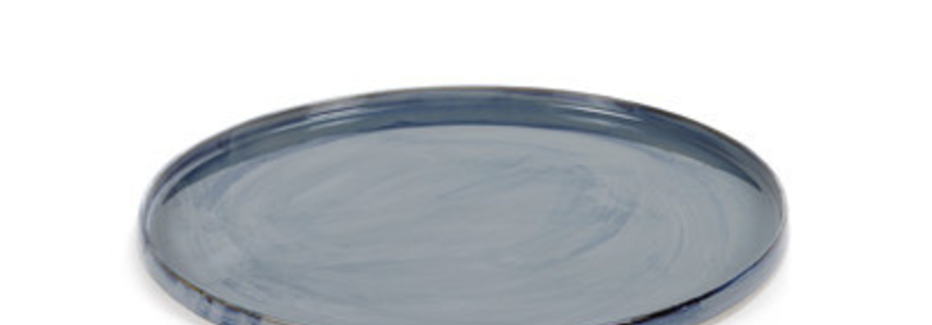 14" Ceramic Round Tray - Blue