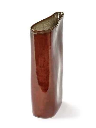 13" Ceramic Vase - Rust-2