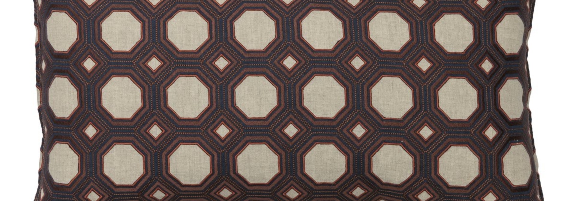 Honeycomb Appliqué Navy Cushion