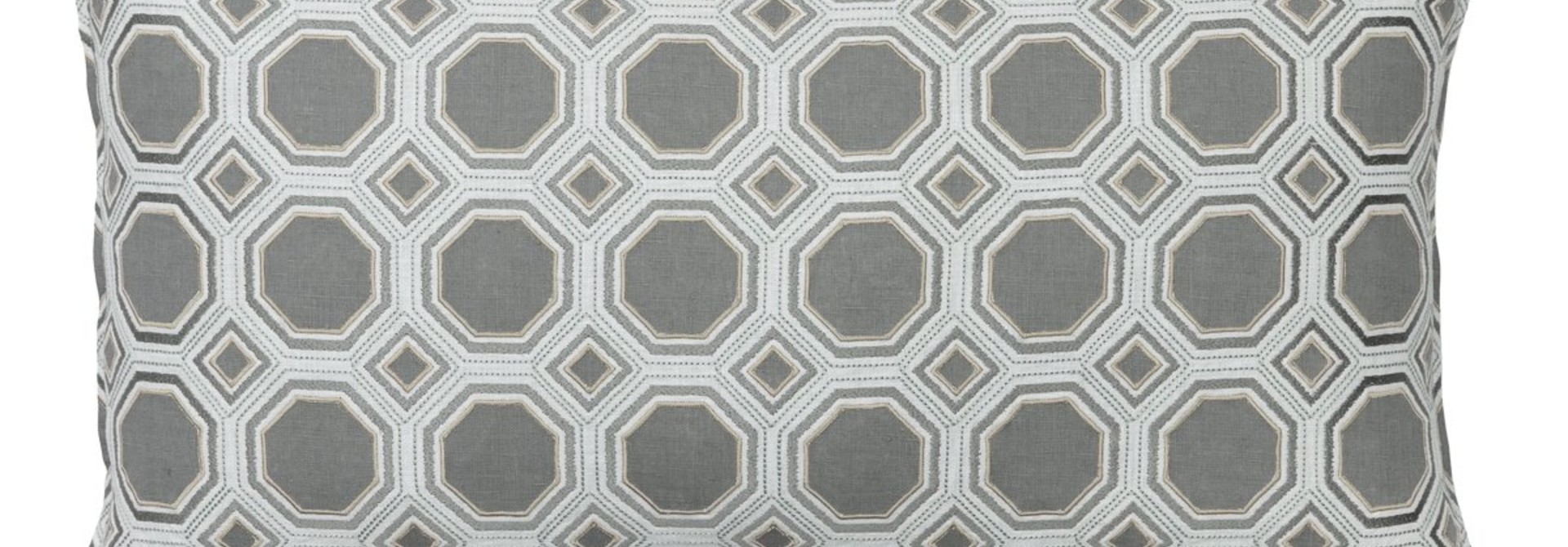 Honeycomb Appliqué Ivory Cushion