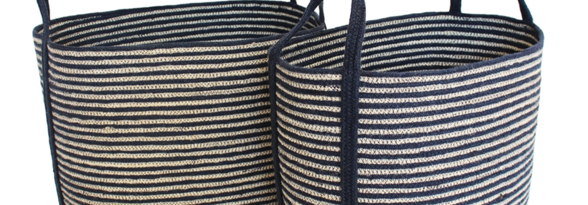 Jute Oval Tote Laundry Basket - Large