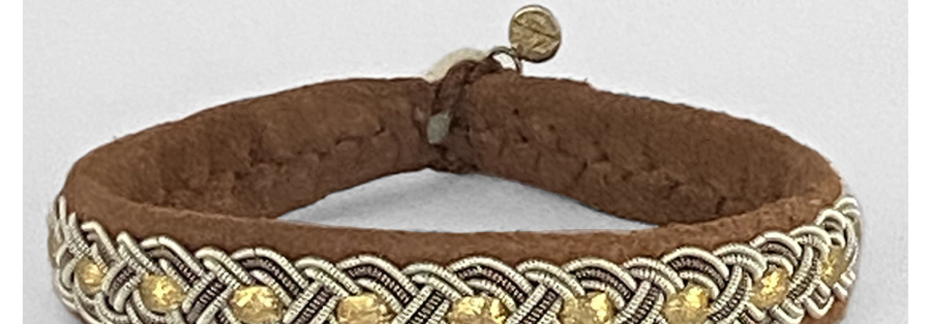 Sami Bracelet Bendicta Nut Suede/Gold