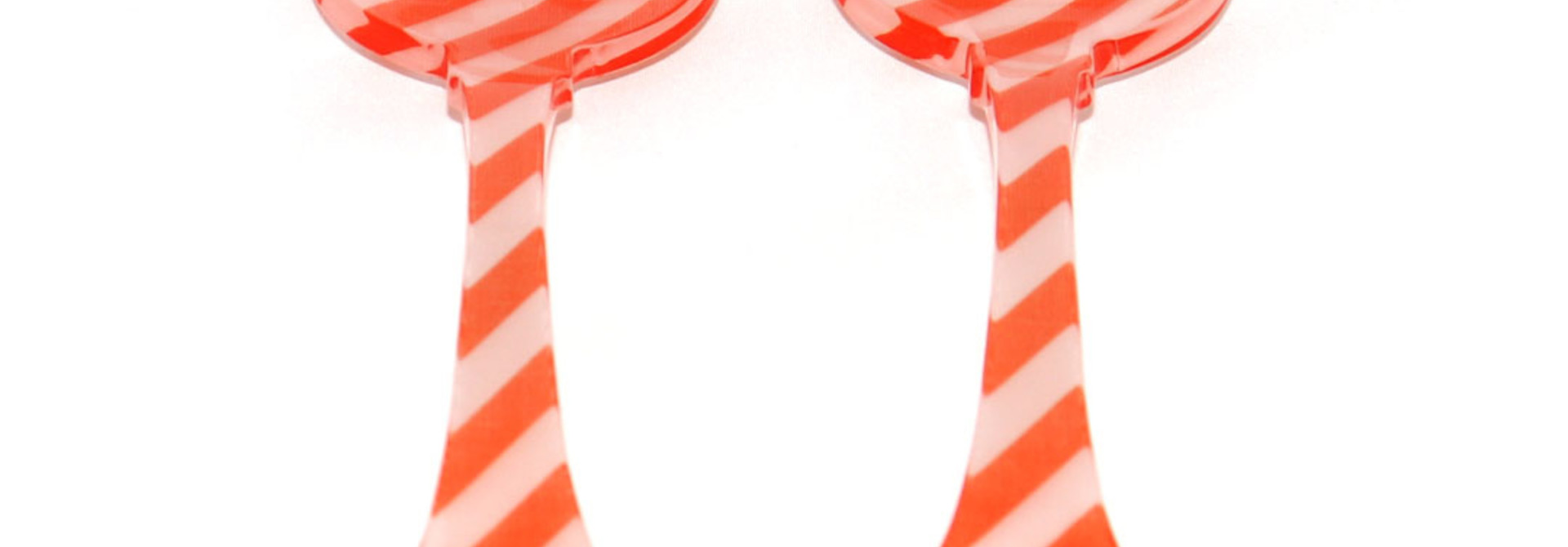 2 Pc Salad Set Sm - Orange Stripe