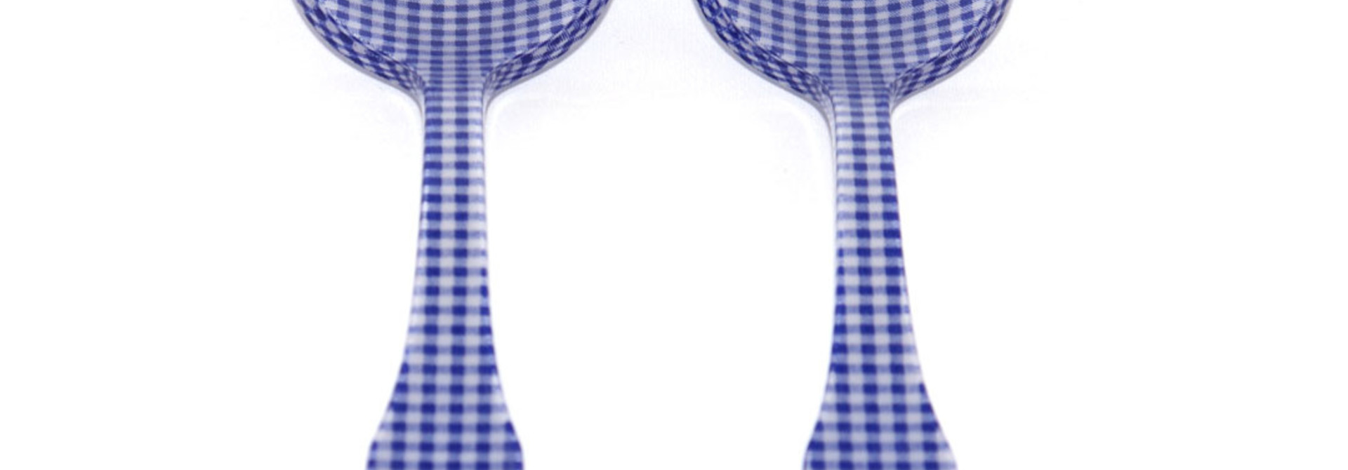 2 pc Salad Set Lg - Blue Vichy
