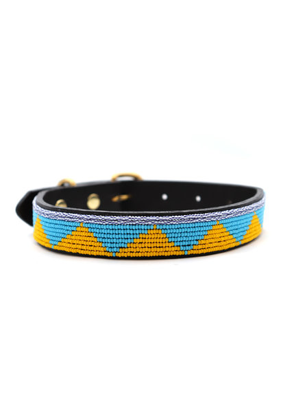Pet Collar Spring Yellow/Blue Large