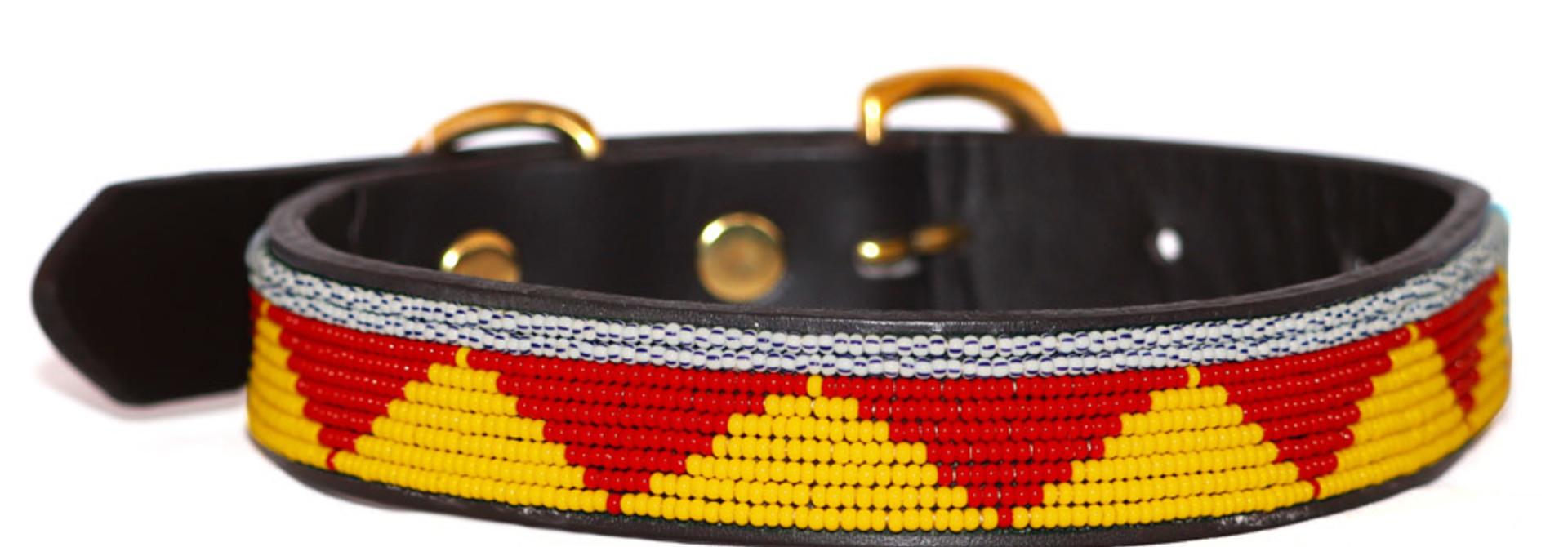 Pet Collar Spring Yellow/Red Medium