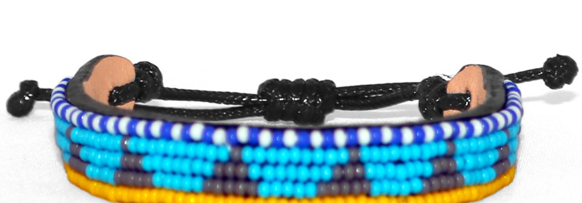5 row Piramidi Bracelet Lt.Blue/Grey