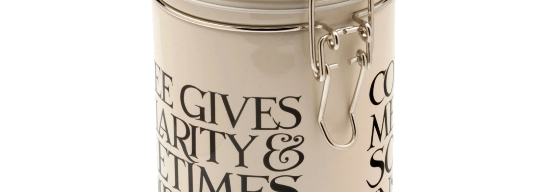 Clip Lid Tin Caddy - Black Toast