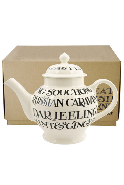 Black Toast 4 Mug Teapot