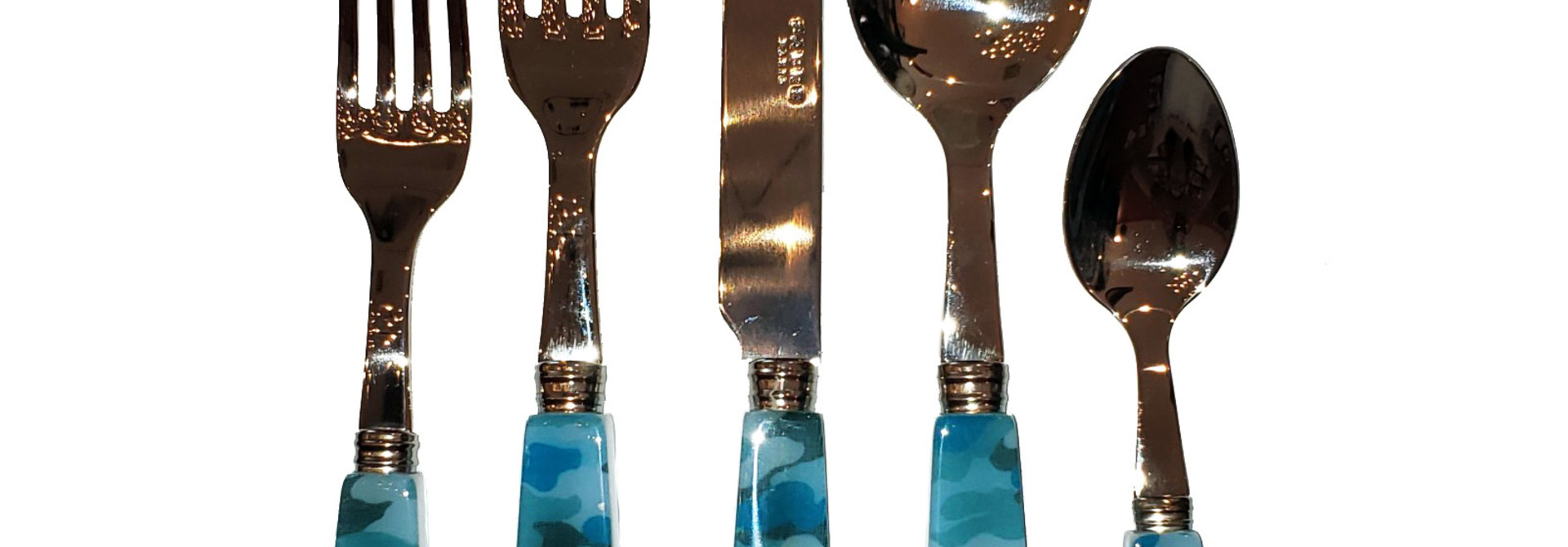 Camo 5 Pc Setting - Turquoise - Set of 6