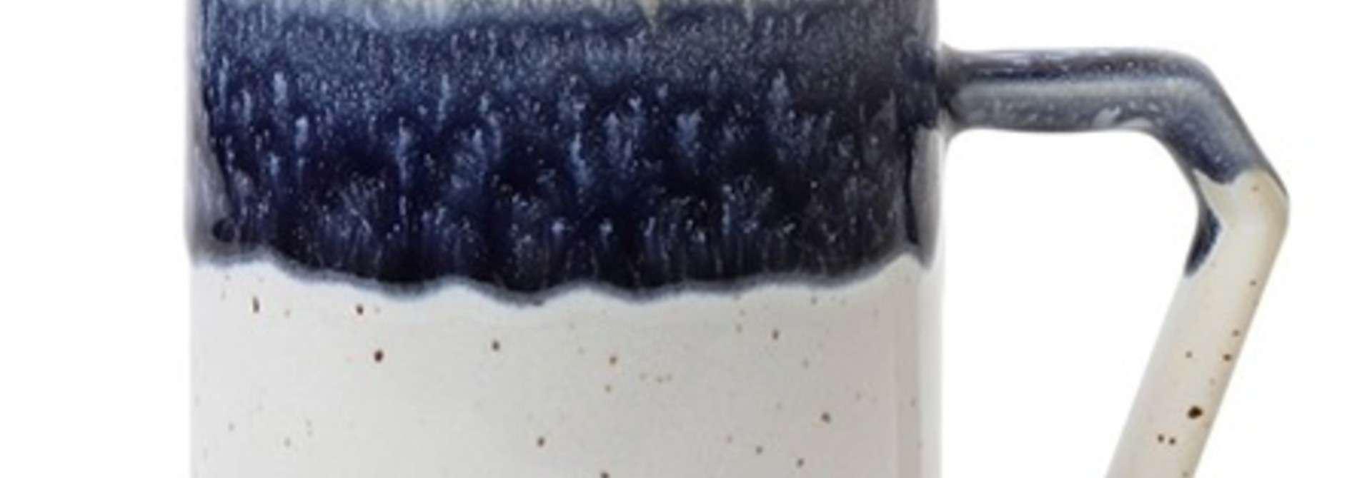 Mug - Wh/Navy - Drip Glaze