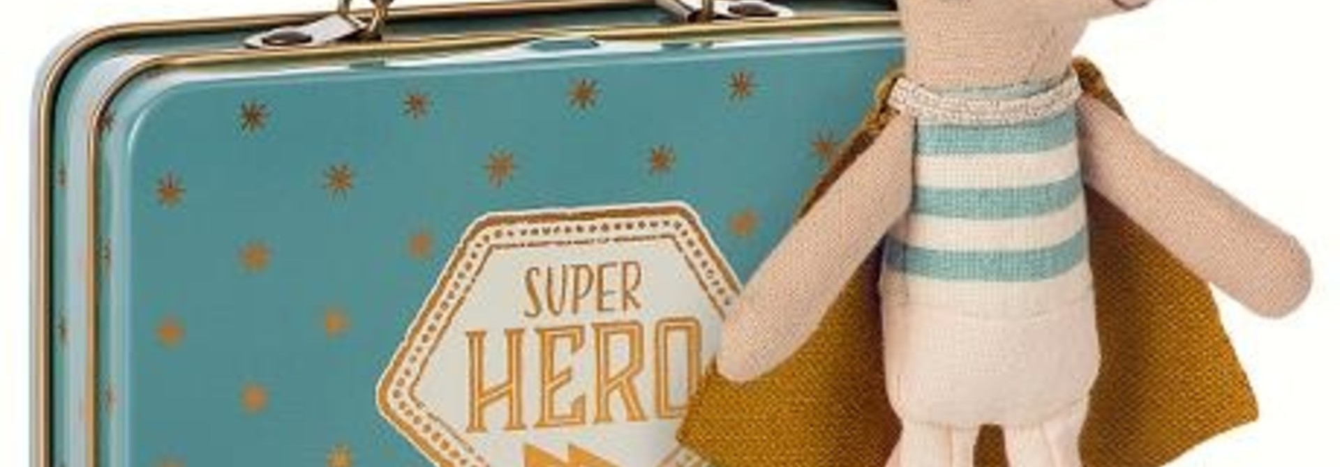 Superhero Mouse - Little Brother in Suitcase - Blue