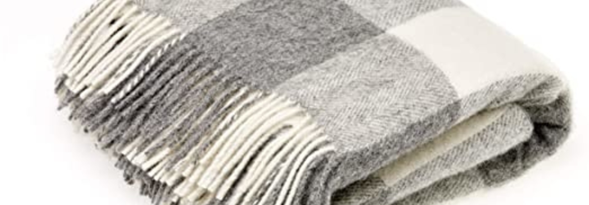 Picnic Throw - Block check - Grey/Cream