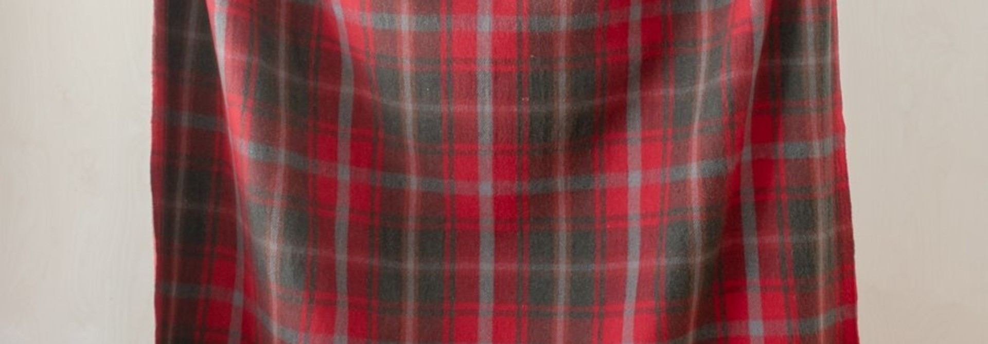 Recycled Wool Blanket - Dark Maple Tartan