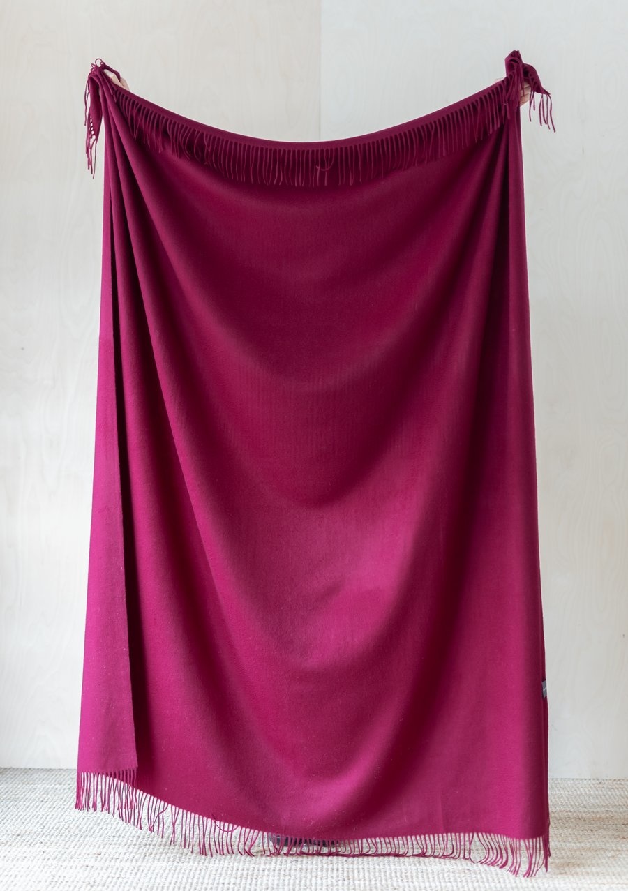 THE TARTAN BLANKET COMPANY TBC CASHMERE 60x72 BERRY Bacci's