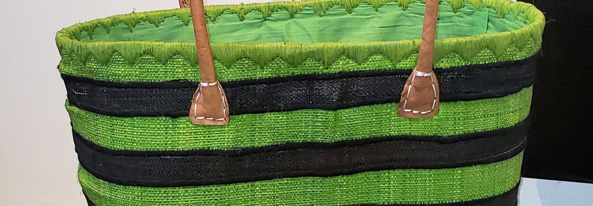 Market Tote - Green Stripe