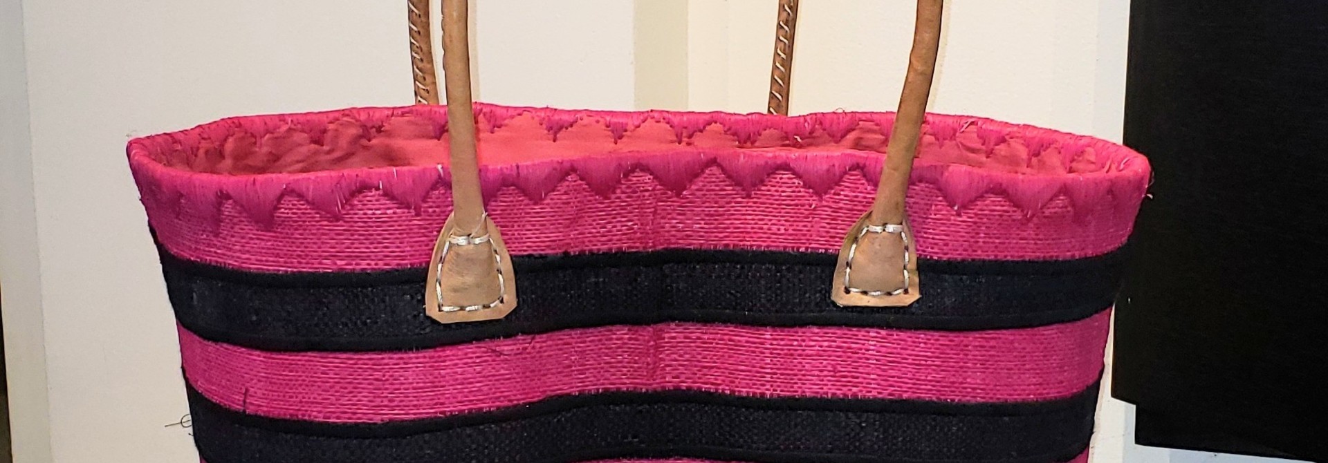 Market Tote - Fuxia Stripe