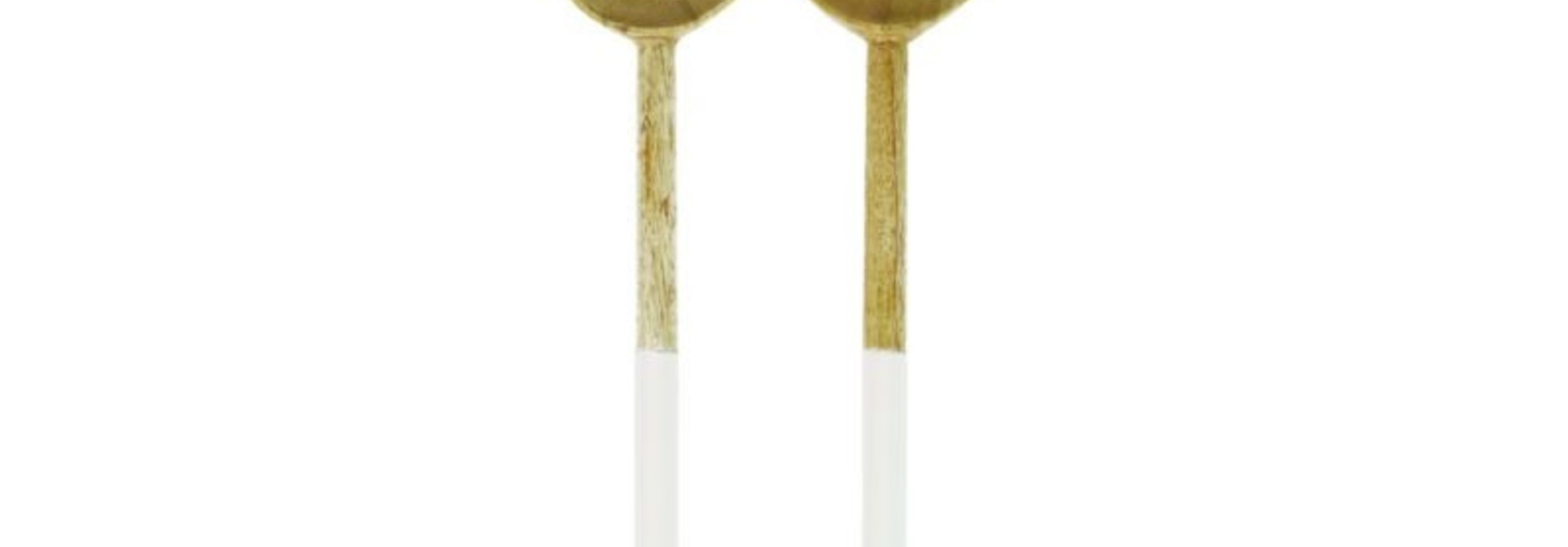 Mango Wood & White Enamel Traditional Serving Set