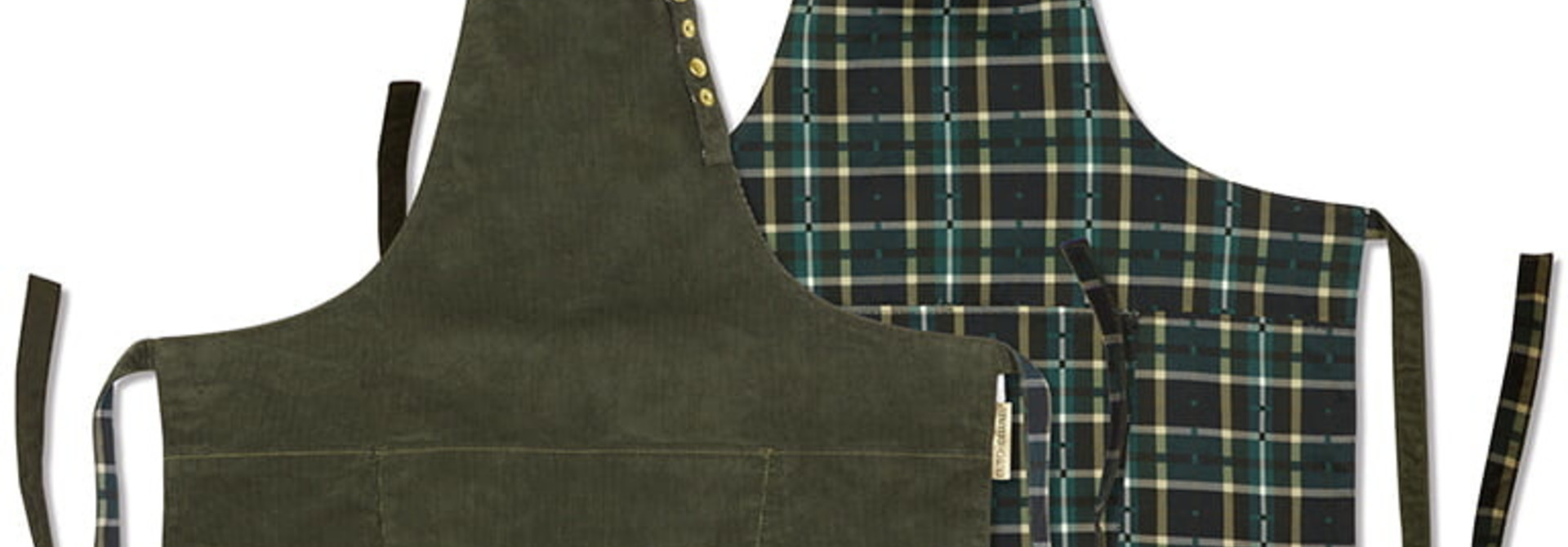 Reversible Apron - Kaki/Green Check