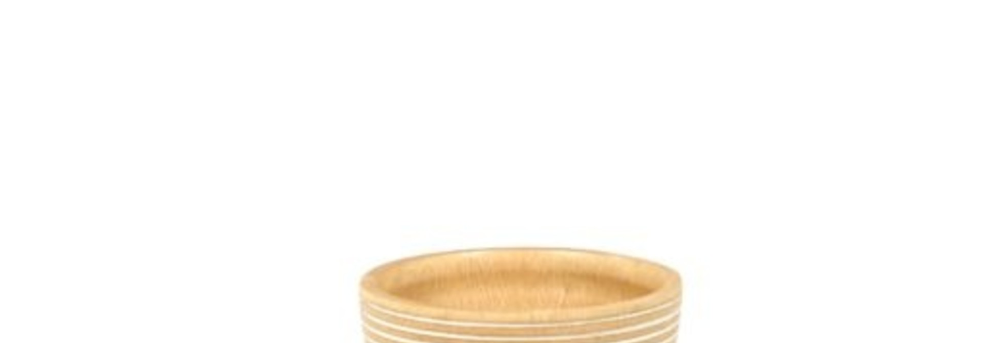 White Striped Mango Wood Bowl - Small