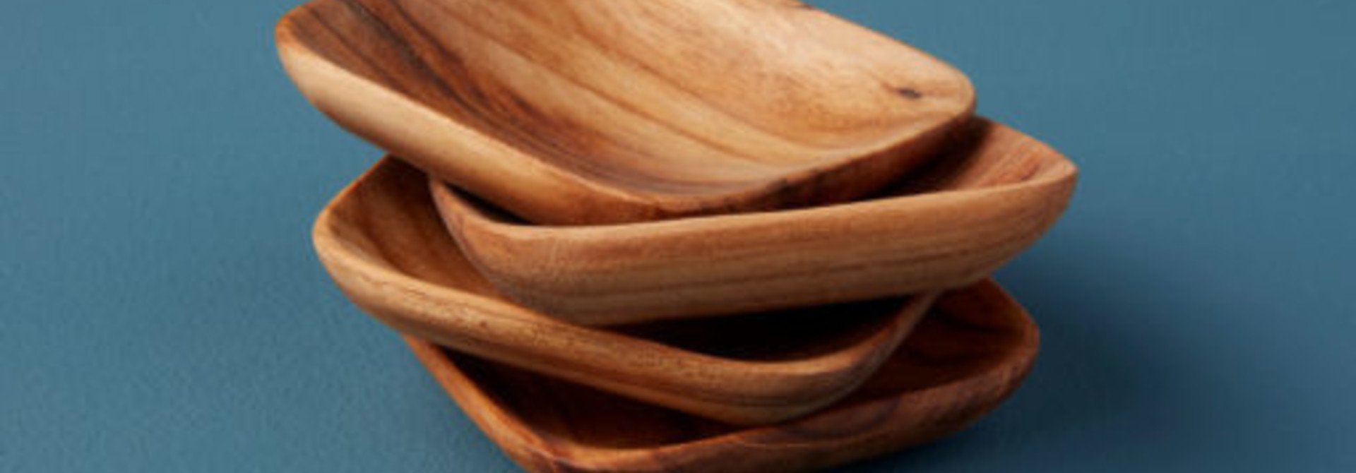 Teak Mini Square Bowls - Set of 4