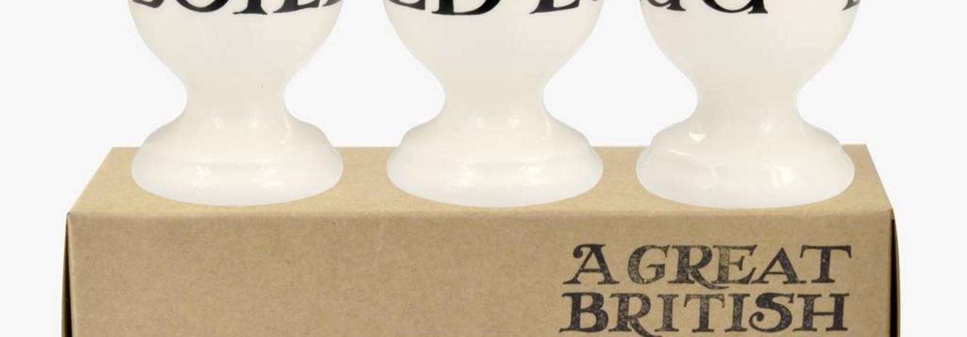 Black Toast Set of 3 Egg Cups - Boxed