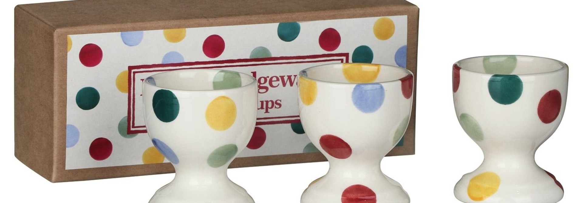 Polka Dot Set Of 3 Egg Cups - Boxed
