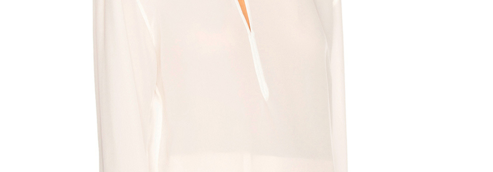 Binding Detail Blouse - Sz 40 - Nude