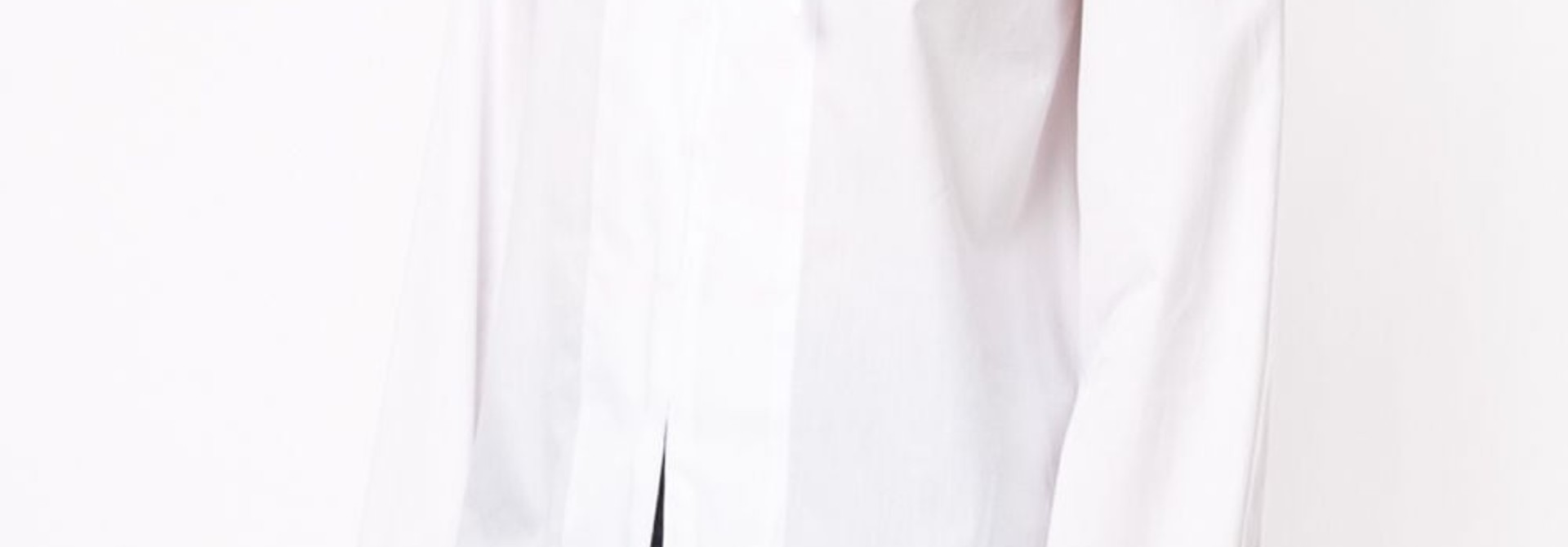 Braided Collar Shirt - White - Sz 38